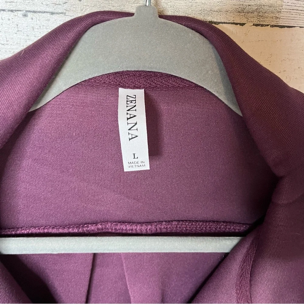 NWOT Zenana Cozy in the Cabin Fleece Shacket with Patch Elbows - Plum - Picture 8 of 8